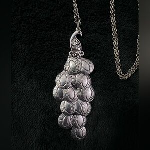 Elegant Silver Peacock Pendant Necklace